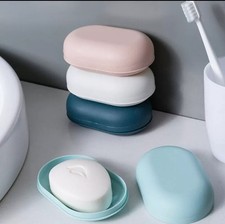 2 X With Lid Travel Reusable Bathroom Container Dish Holder Soap Case Soap Box 