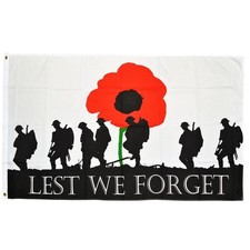 Lest we forget army Flag 5ft x 3ft (90cm x 150cm) Remembrance Day Flags