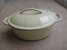 Le Creuset Style Cream Oval Casserole Dish