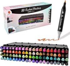 DecoTime 80 Dual Tip Fine & Brush Markers Arts and Craft Activity