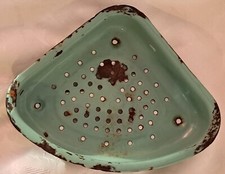 PRELOVED VINTAGE GREEN ENAMEL SINK CORNER SINKTIDY