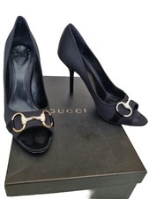 Gucci Authentic Lady's Satin Horsebit Classic Court Shoes Sz Eur37.5 UK 4.5 VGC 