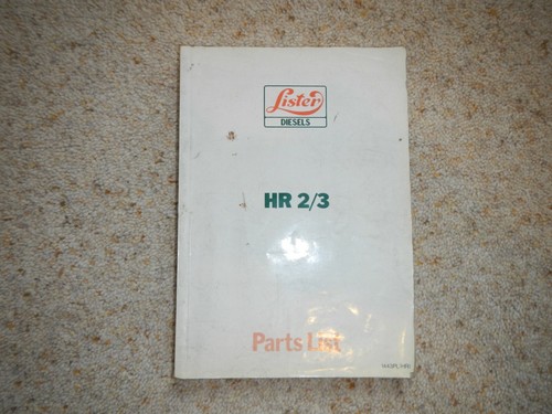 Lister diesel hr2 parts list - diesel,