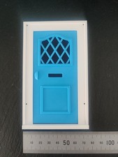 Not Hobbies Doll House Blue Colour Door Lrg Design White Frame Opening Thin 1:16