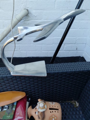 Silver metal aeroplane - silver,