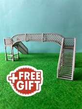 00 Gauge 1:76 Double track Model Railway platform footbridge scenery 