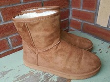 TAN FAUX SUEDE PULL ON ANKLE