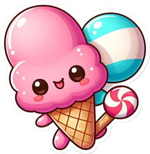 Colour cute ice cream wall - colour,