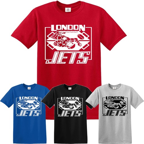 London jets shirt red dwarf - london,