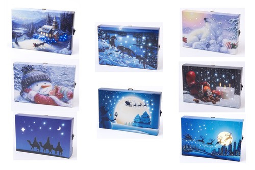 Mini xmas led canvas ornament - xmas,
