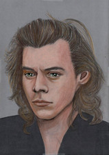 Artwork original pencil portrait picture Harry Styles One Direction Dunkirk 