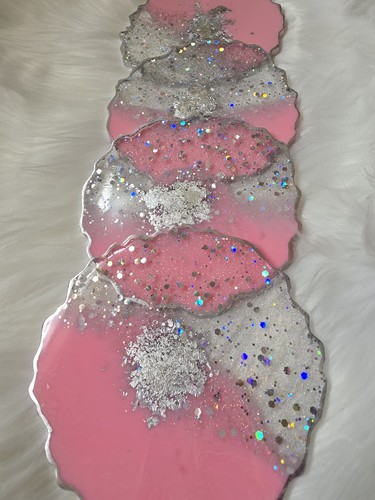 Handmade resin coasters set - set, 4