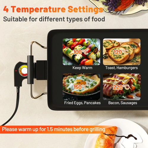 89x22cm black electric - 89x22cm, griddle