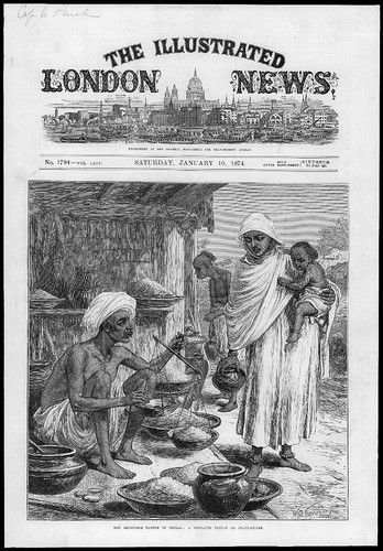 1874 antique print india - -,