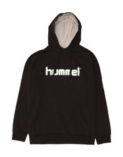 HUMMEL Mens Graphic Hoodie Jumper Large Black DL46
