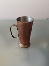 Half Pint Mug Cooper and Brass/ Messing Tankard Mug Stein with Handle,Made UK✨