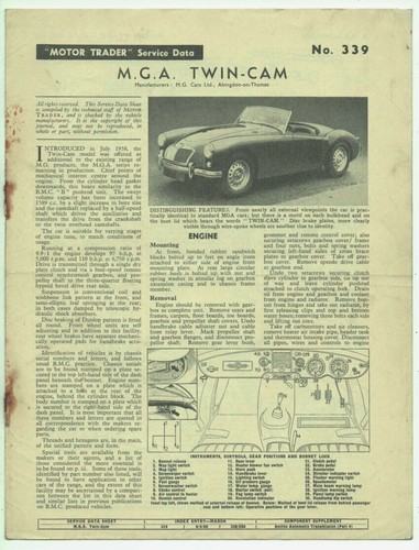 Mga twin cam 1958 1960 - cam,, motor