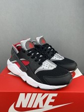 Nike Air Huarache Black Red Grey Trainers UK 9 318429-017 Rare 2014