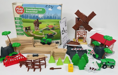 Playtive wooden farm train set - playtive,