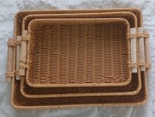 3 Large Natural Wicker Basket