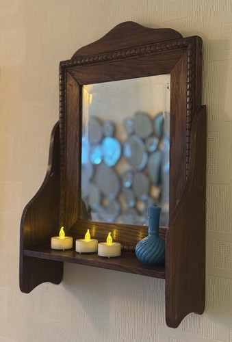 Vintage wooden wall mirror - vintage,