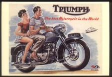 Modern Postcard: TRIUMPH Motorcycle. Repro Advert (Mayfair, Ref BB683). Free p&p