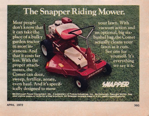 Snapper riding lawn - snapper, mower