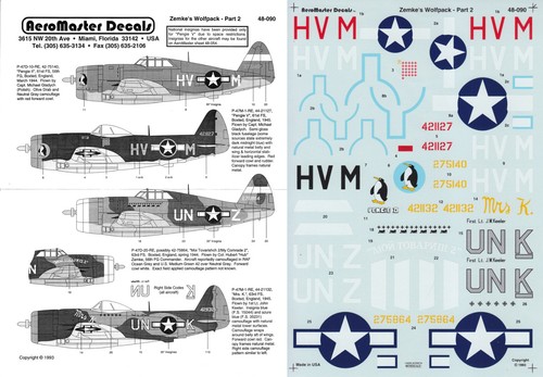 Aeromaster decals 47d - 1/48, p-47d/m