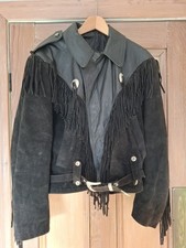 Fringed Leather Jacket Size L
