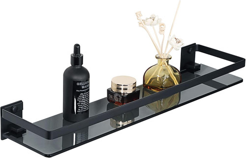 Bathroom shelf tempered black - shelf,