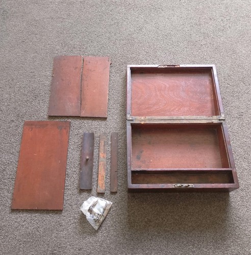 Antique brass inlaid wooden - antique,
