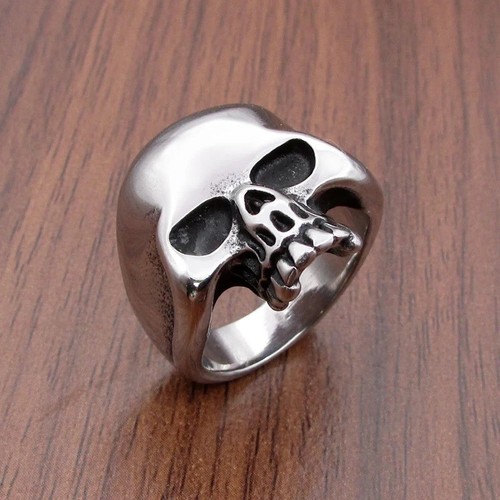 Skull ring biker stainless - skull,