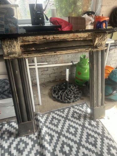 Restored cast iron fireplace - iron,