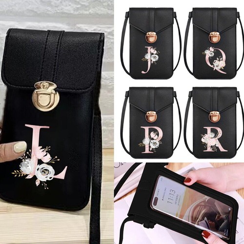Pink initial leather - initial, mobile