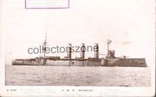 WWI Royal Navy Armoured Cruiser HMS Berwick Real Photo Postcard posted