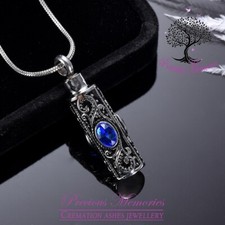 Silver Cremation Ashes Blue