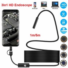 USB Type C Endoscope Borescope Snake Inspection Camera 3 in 1 for Phone Android