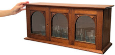 ANTIQUE ARTS & CRAFTS DISPLAY CABINET AESTHETIC SUNBURST MOTIFS LATE 19th c.