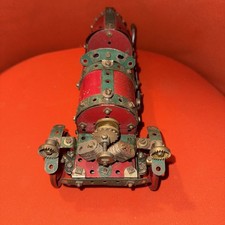 VINTAGE COLLECTABLE MECCANO MORGAN STYLE THREE WHEELER CAR red / green / gold