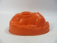 Vintage Retro Orange Plastic Bunny Rabbit Jelly Mold Blancmange Mould 1960s/ 70s