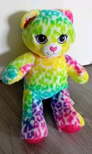 Build A Bear Leopard Print Cat Rainbow Multicoloured Plush BAB Pride Retired