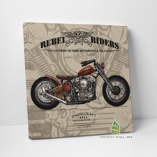 Vintage Motorcycle Bike Canvas