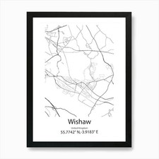 Wishaw,United Kingdom Minimalist Ma Framed Wall Art Poster Canvas Print Picture