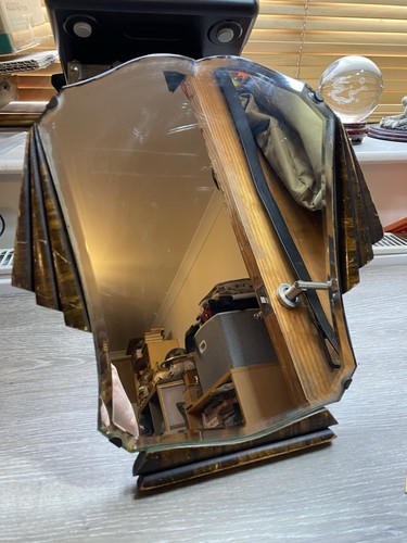 Vintage art deco fan mirror - vintage,