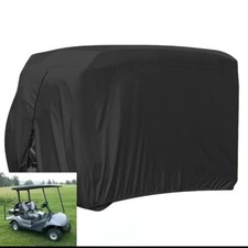 Cover for Golf Cart ,4 Passenger Waterproof Golf Cart Storage Black Cover 