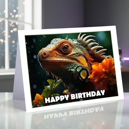 Iguana birthday card - birthday,