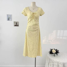 Yellow floral print sundress