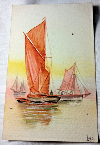 Original watercolour postcard