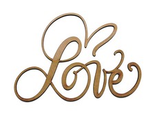 Wooden "Love" Word Valentines MDF Craft Shape Laser Cut Embellishment Decoration