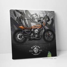 Vintage Motorcycle Bike Canvas